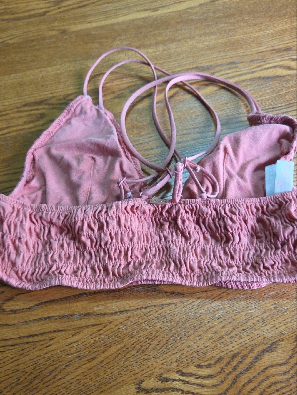 PINK Victoria's Secret Coral Smocked Bralette - Picture 2 of 7
